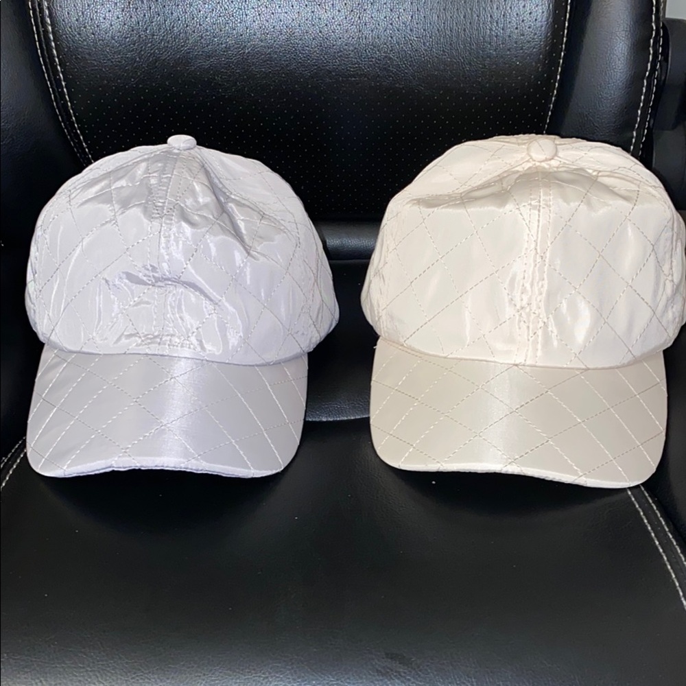 Quilted Women's Cap - Cream and Gray*